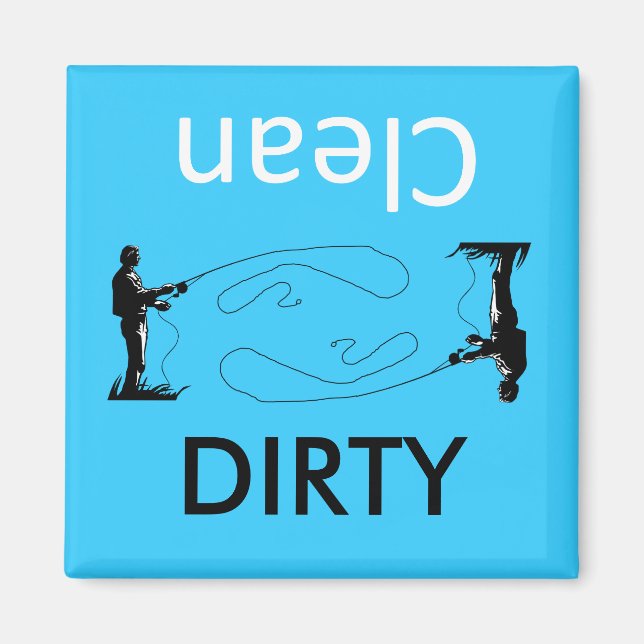 Fishing Clen-Dirty Dishwasher Magnets (Front)