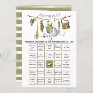 Fishing Clothesline Find the Guest BINGO  Invitation