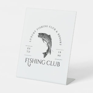 Fishing Club Pedestal Sign