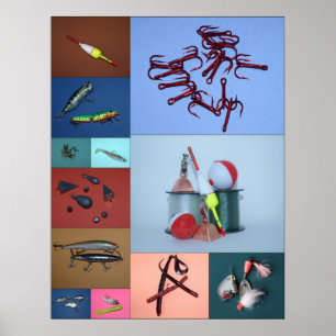 Fishing Collage Poster