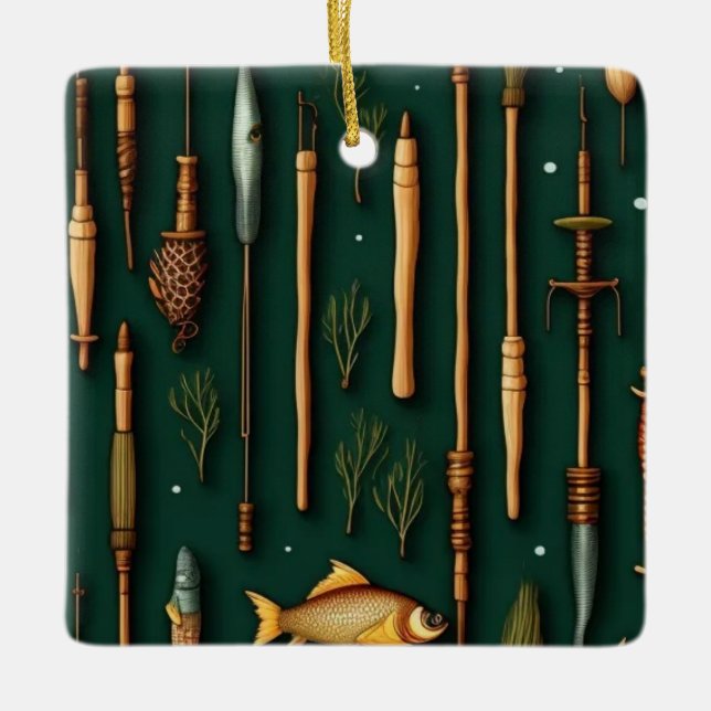 Fishing Collection Ceramic Ornament (Front)