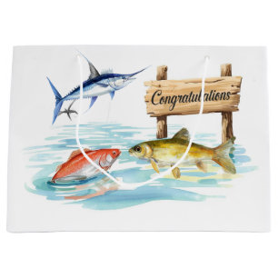 Fishing Congratulations for Anglers Large Gift Bag