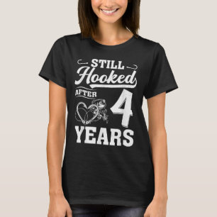 Fishing Couple 4 Years Anniversary 4th Wedding Cel T-Shirt