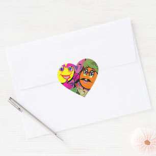 Fishing Couple Heart Sticker