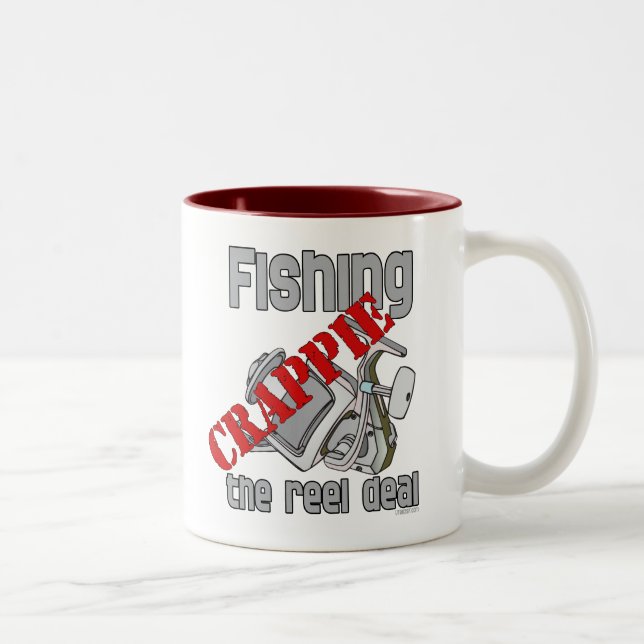 Fishing Crappie The Reel Deal Serious Fishing Two-Tone Coffee Mug (Right)