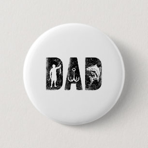 Fishing Dad Birthday Clic Bold Font Fish Daddy 6 Cm Round Badge