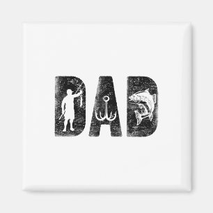 Fishing Dad Birthday Clic Bold Font Fish Daddy  Magnet