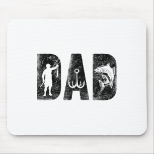 Fishing Dad Birthday Clic Bold Font Fish Daddy Mouse Pad