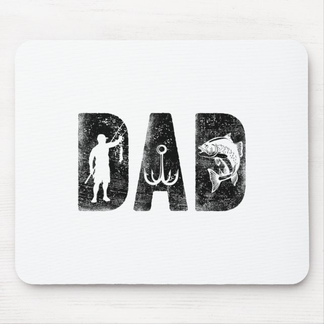 Fishing Dad Birthday Clic Bold Font Fish Daddy  Mouse Pad (Front)