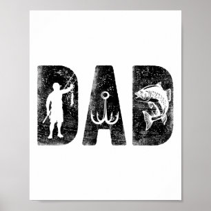 Fishing Dad Birthday Clic Bold Font Fish Daddy Poster