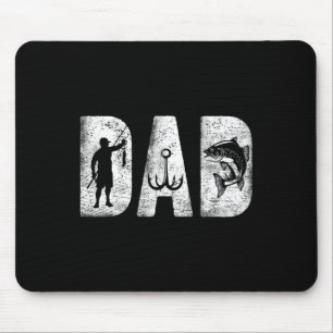 Fishing Dad Clic Bold Font Father's Day Fish Daddy Mouse Pad