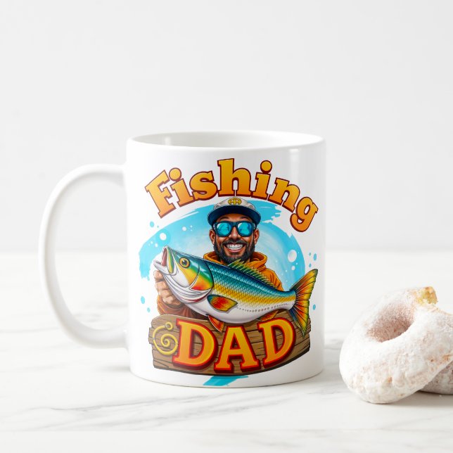 Fishing Dad Fish Graffiti Coffee Mug (With Donut)