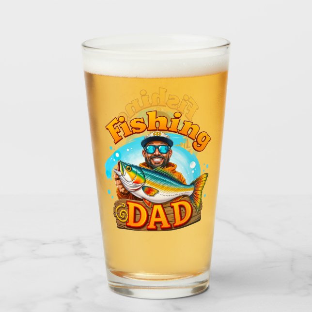 Fishing Dad Fish Graffiti Glass (Front Filled)