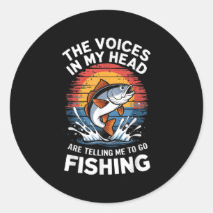 Fishing Dad Men Funny Reel Cool Fish B Fishing Gif Classic Round Sticker