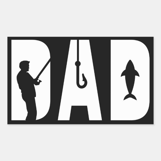 Fishing Dad Mens Father's day gift Best Dad Ever  Rectangular Sticker (Front)