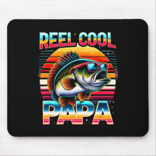 Fishing Dad Papa Reel Cool Papa Fisherman Father's Mouse Pad