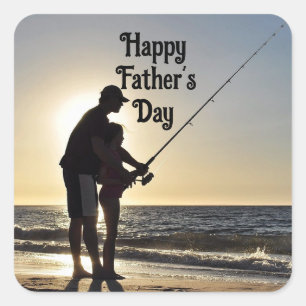 Fishing Dad Square Sticker