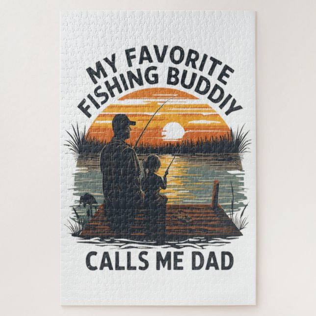 Fishing Dad Sunset Jigsaw Puzzle (Vertical)