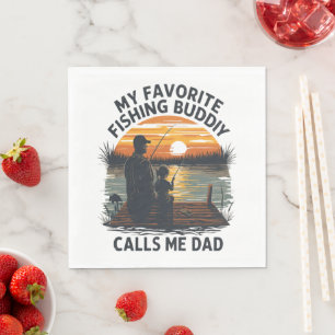 Fishing Dad Sunset Napkin