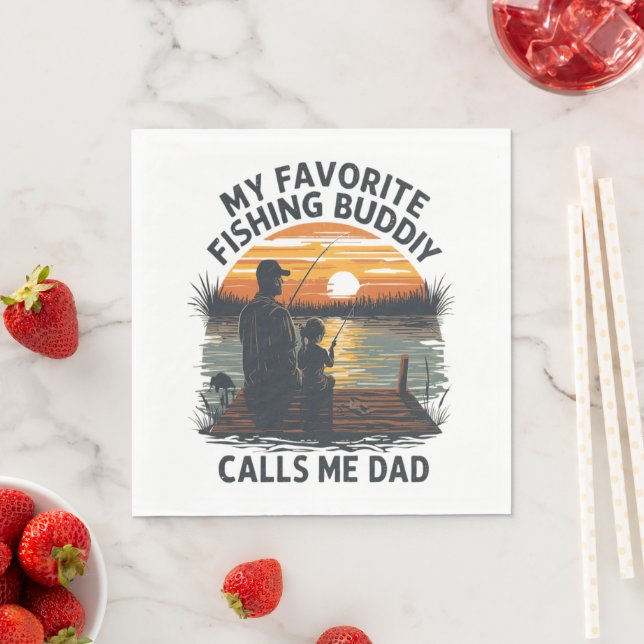 Fishing Dad Sunset Napkin (Insitu)