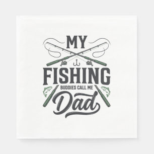 Fishing Dad Vintage Engraved Shirt Design Napkin