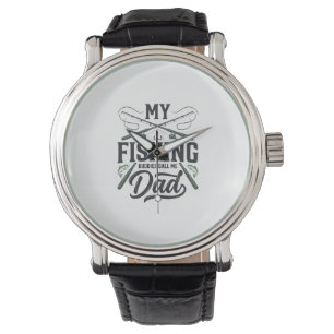 Fishing Dad Vintage Engraved  Shirt Design Watch