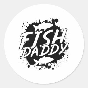Fishing Daddy Daddy Fish Classic Round Sticker