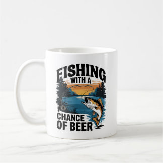 " Fishing Design: ‘Fishing with a Chance of Beer" Coffee Mug