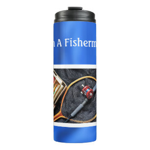Fishing Design of Rod-Net-Lures personalise Name Thermal Tumbler