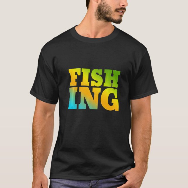 Fishing Designed With Nature Colours T-Shirt (Front)