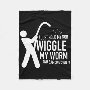 Fishing Dirty Ual Humour Fleece Blanket