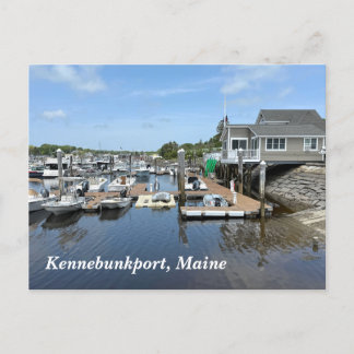 Fishing docks in Kennebunkport Maine Holiday Postcard