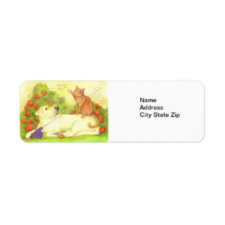 Fishing Dog and Cat / Return Address Labels