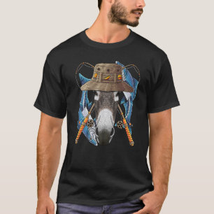 Fishing Donkey Outdoor Fisherman Animal Cute Fly F T-Shirt