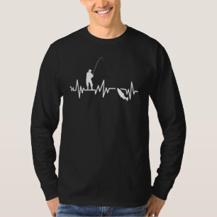Fishing Ekg Heartbeat Fisherman T-Shirt