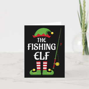 Fishing Elf Family Matching Group Christmas Card