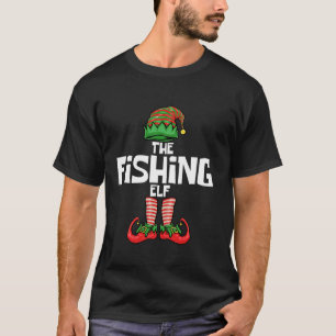 Fishing Elf Fisherman Christmas Matching Family  T-Shirt