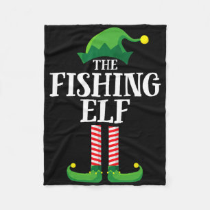 Fishing Elf Matching Family Group Christmas Party  Fleece Blanket