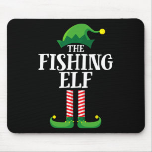 Fishing Elf Matching Family Group Christmas Party Mouse Pad