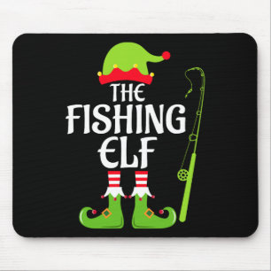 Fishing Elf Matching Family Group Christmas Party Mouse Pad