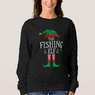 Fishing Elf Matching Group Xmas Funny Christmas Fa Sweatshirt