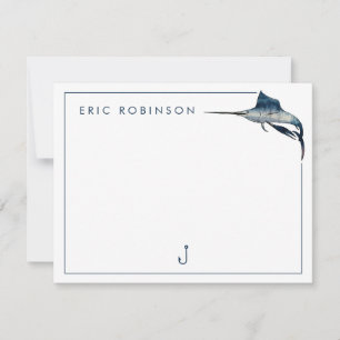 Fishing Enthusiast Personalized Note Card For Men