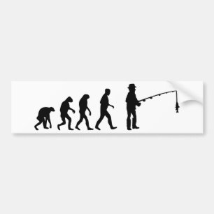 fishing evolution bumper sticker