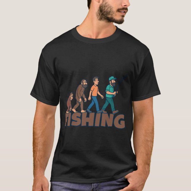 Fishing Evolution Comic Edition â€“ Funny Fisherma T-Shirt (Front)