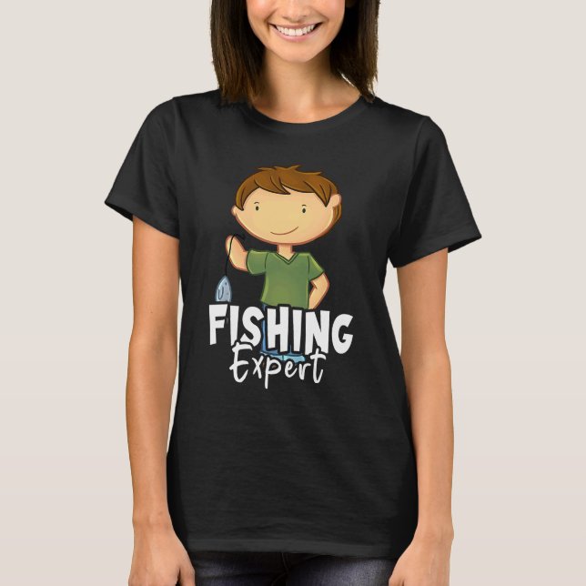 Fishing Expert I kids boy fishing buddy with daddy T-Shirt (Front)