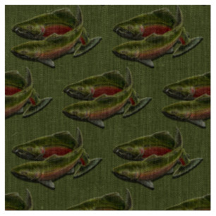 Fishing Fabric Coho Salmon Fish Art Fabric