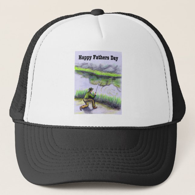 Fishing Fathers Day gift Trucker Hat (Front)