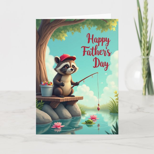 Fishing Fathers Day Sky Scene Card (Front)