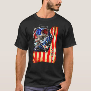 Fishing Fish American Flag 4th Of July T-Shirt
