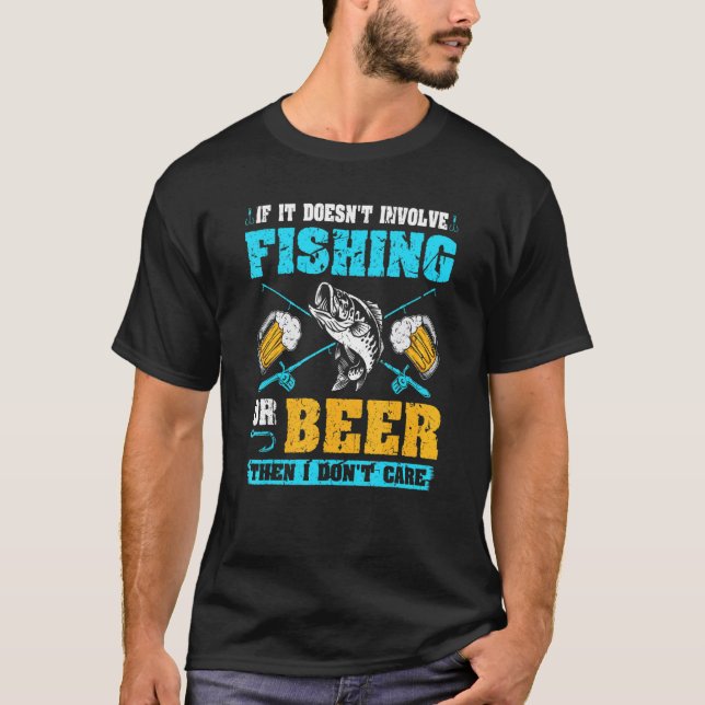 Fishing Fish drinking Beer T-Shirt (Front)